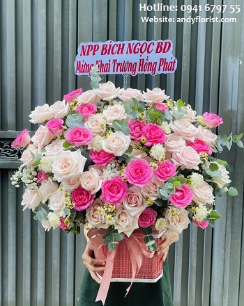 ADF1145 - Lẵng Hoa Hồng Đẹp