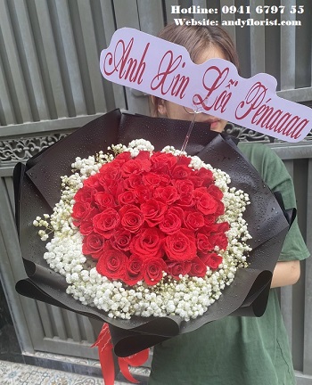ADF1179 - Bó Hồng Đỏ Rực Rỡ
