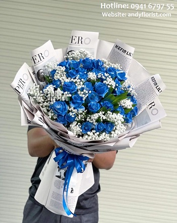 ADF1277 - Hoa Bó Hồng Xanh