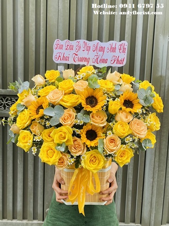 ADF1495 - Lẵng Hoa Thành Công