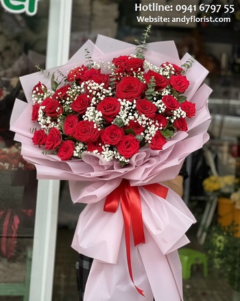 ADF2966 - Bó Hồng Đỏ Cao Cấp