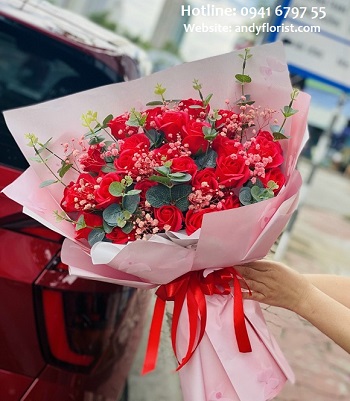 ADF3053 - Hoa Bó Màu Đỏ