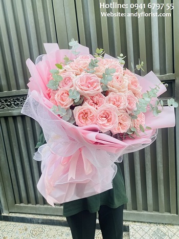 ADF3806 - Bó Hoa Màu Hồng Pastel