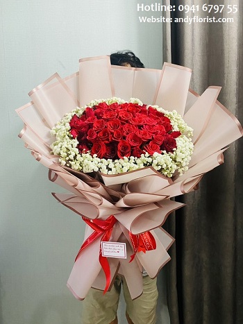ADF3844 - Bó Hồng Đỏ Tươi